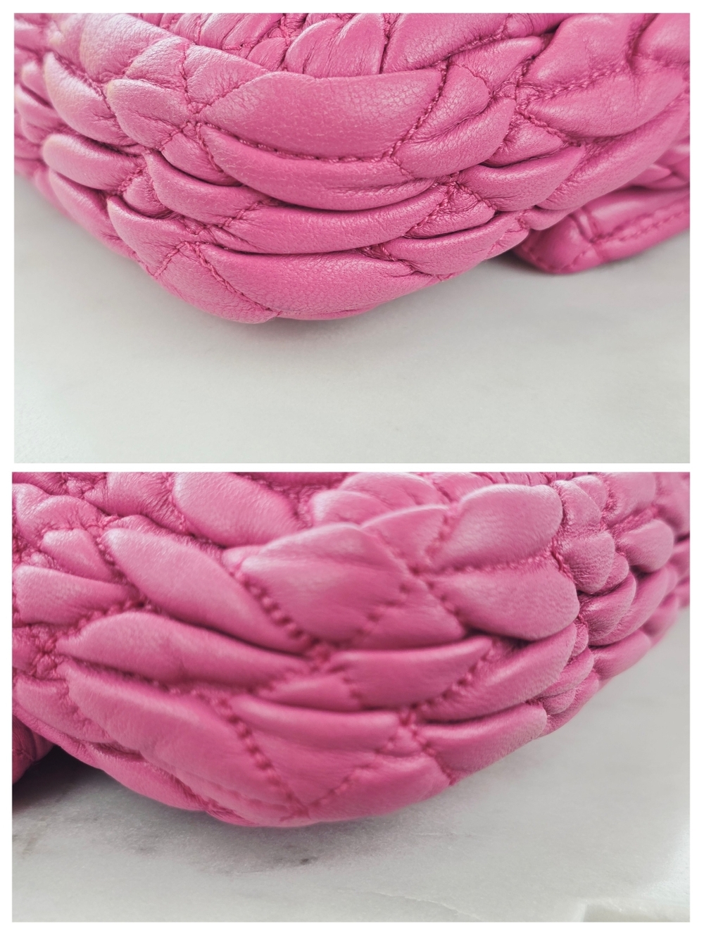 Miu Miu Crystal‎ Matelasse Pink Nappa Leather Jeweled Shoulder Bag - Picture 12 of 16